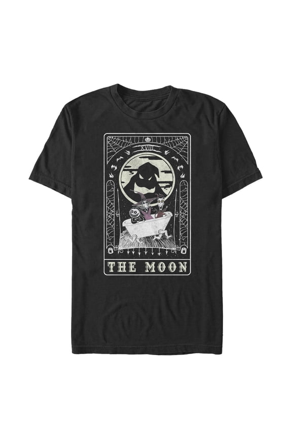 Men's The Nightmare Before Christmas Oogie Boogie The Moon Tarot Card Graphic Tee Black Medium