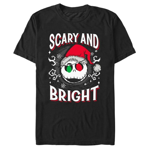 Men's The Nightmare Before Christmas Scary And Bright  Graphic T-Shirt