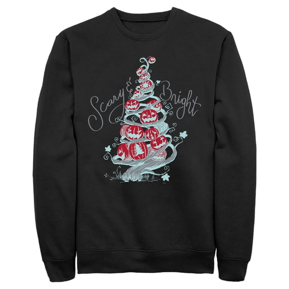 Men's The Nightmare Before Christmas Scary & Bright Tree Sweatshirt Black 2X Large