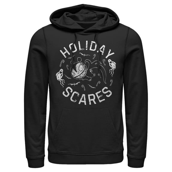 Men's The Nightmare Before Christmas Scary Teddy Holiday Scares Pull Over Hoodie Black 2X Large