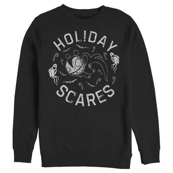Men's The Nightmare Before Christmas Scary Teddy Holiday Scares Sweatshirt Black 2X Large