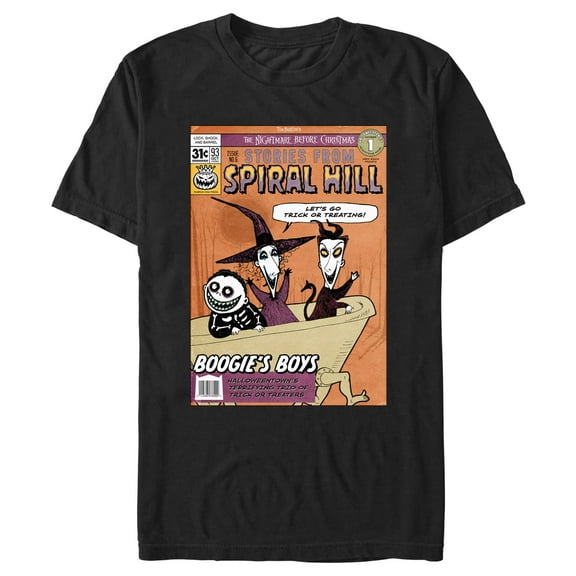 Men's The Nightmare Before Christmas Stories from Spiral Hill Boogie's Boys Comic Book Graphic T-Shirt