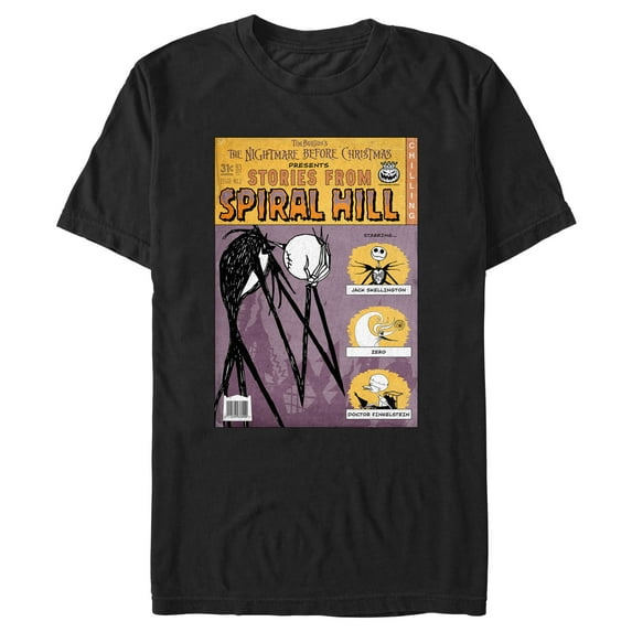 Men's The Nightmare Before Christmas Stories from Spiral Hill Jack Comic Book Graphic T-Shirt