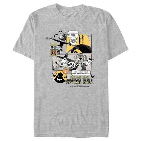 Men's The Nightmare Before Christmas Stories from Spiral Hill Meant To Be Panels  Graphic T-Shirt