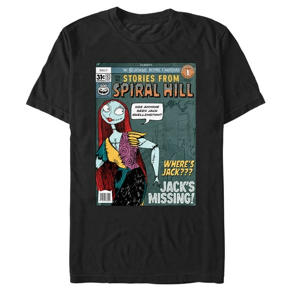 Men's The Nightmare Before Christmas Stories from Spiral Hill Sally Comic Book Graphic T-Shirt