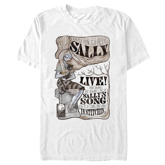 Men's The Nightmare Before Christmas Summer Fear Fest Sally Poster Graphic Tee White X Large