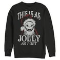 thumbnail image 1 of Men's The Nightmare Before Christmas This Is As Jolly as I Get Sweatshirt Black Large, 1 of 4