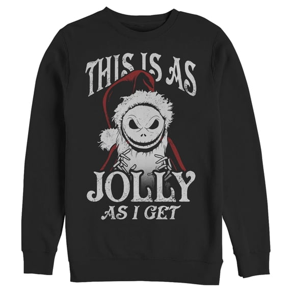 Men's The Nightmare Before Christmas This Is As Jolly as I Get Sweatshirt Black Medium