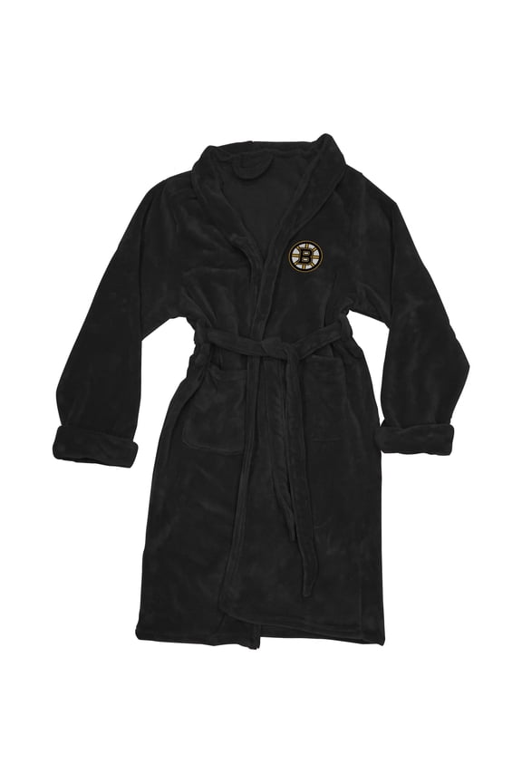 Men's The Northwest Company Black Boston Bruins Silk Touch Bath Robe