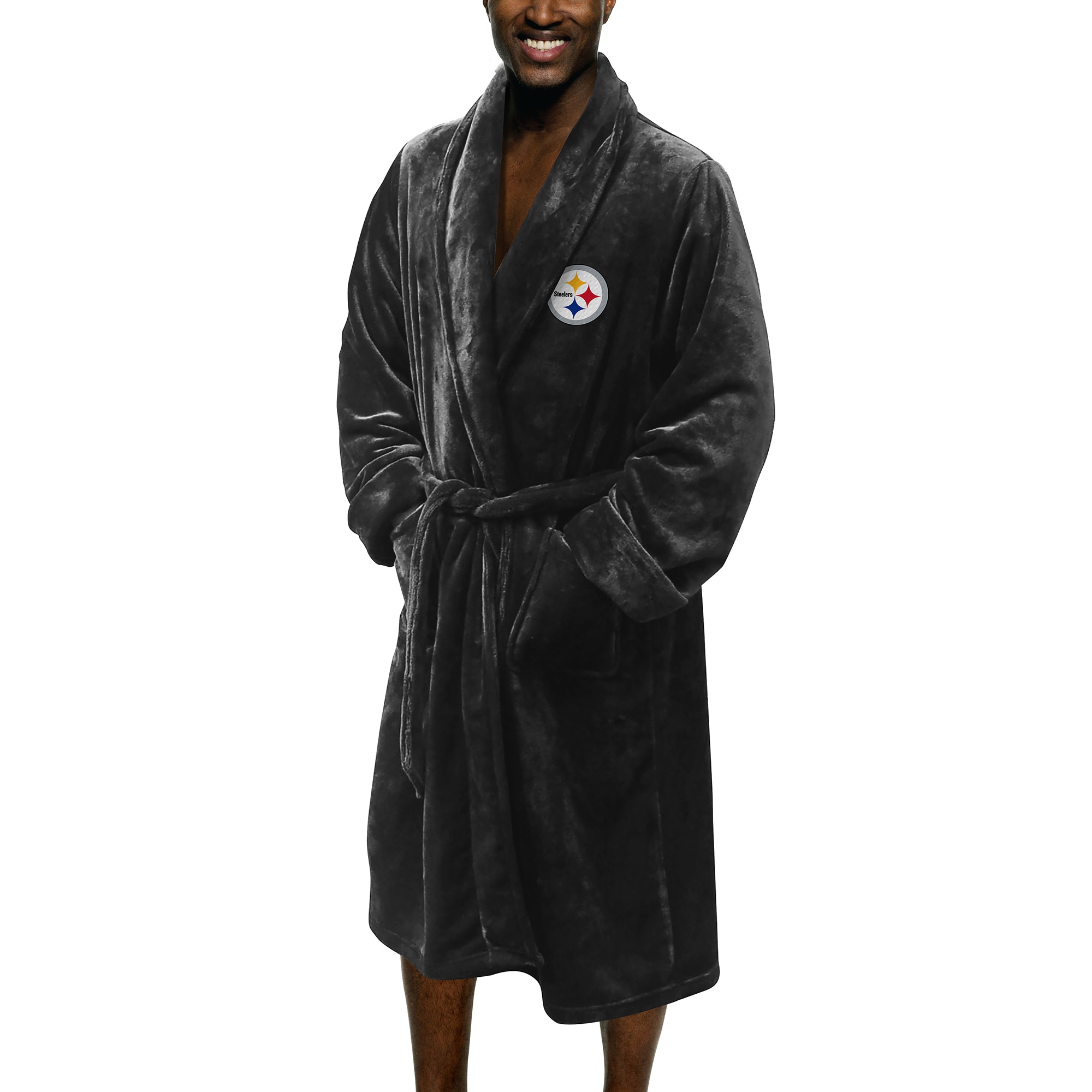 Men's The Northwest Company Black Pittsburgh Steelers Silk Touch Robe - image 1 of 2