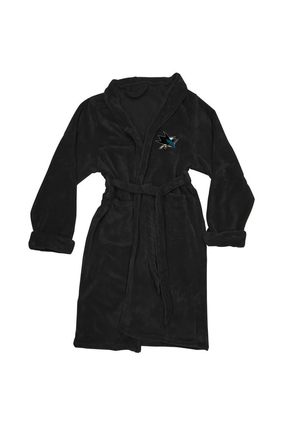 Men's The Northwest Company Black San Jose Sharks Silk Touch Bath Robe