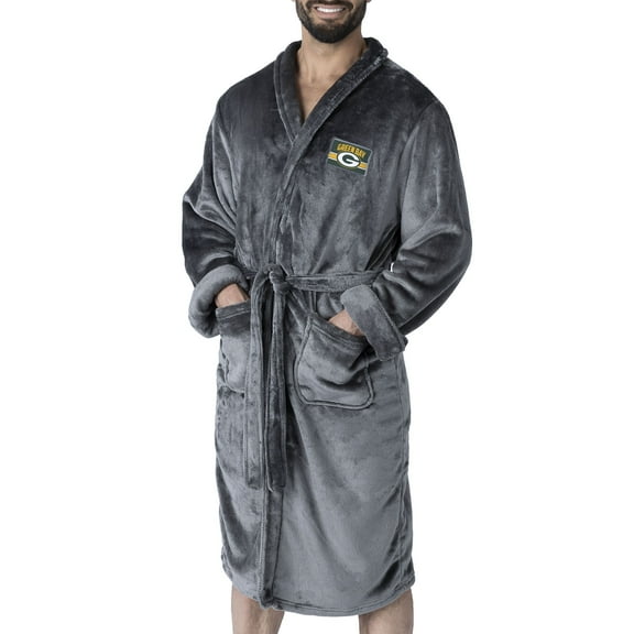 Men's The Northwest Group Charcoal Green Bay Packers Bathrobe
