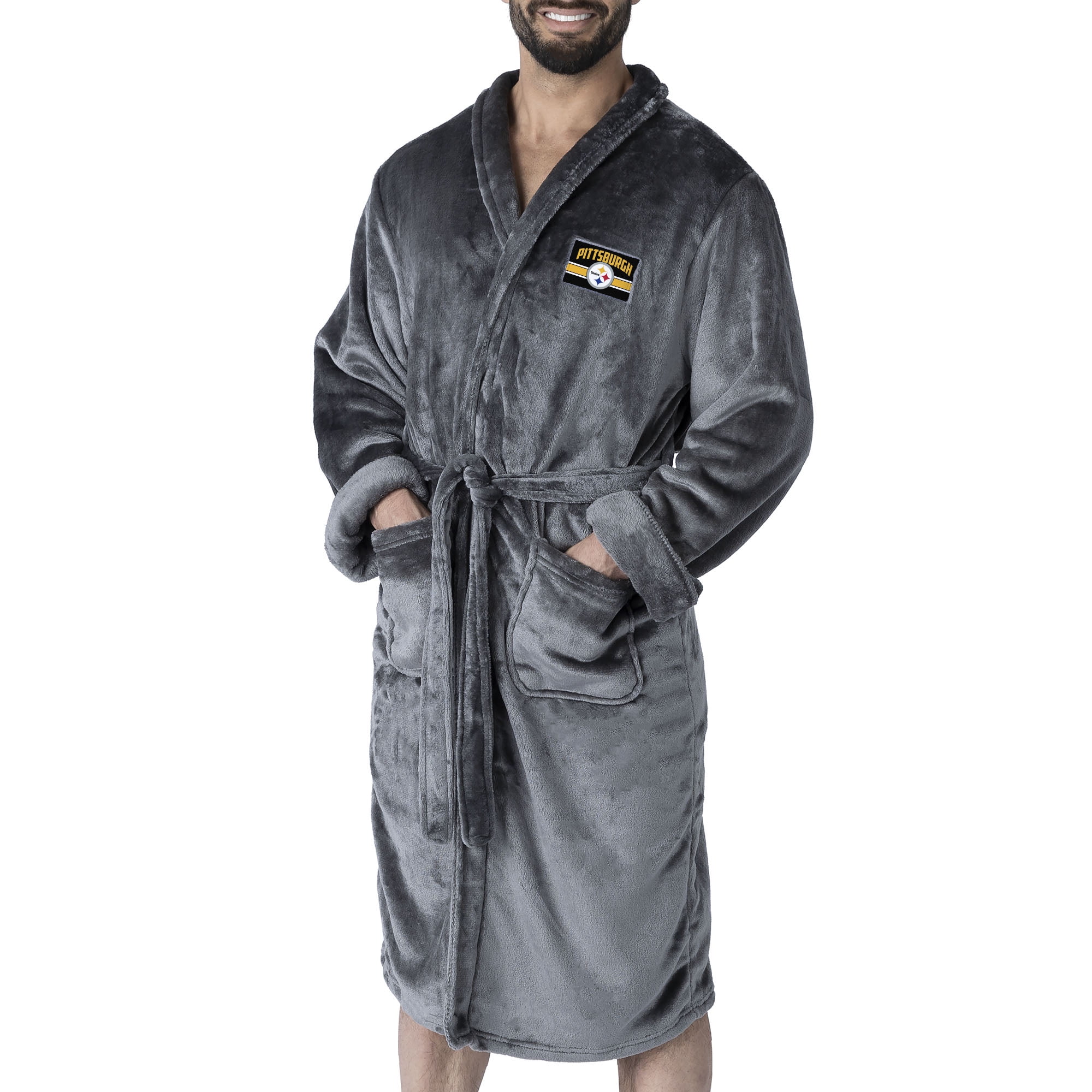 Men's The Northwest Group Charcoal Pittsburgh Steelers Bathrobe