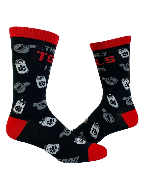 Men's The Only Tools I Need Socks Funny Fathers Day Handyman Duct Tape Beer Graphic Novelty Footwear