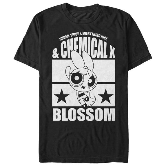 Men's The Powerpuff Girls Chemical X Blossom Graphic Tee Black 3X Large