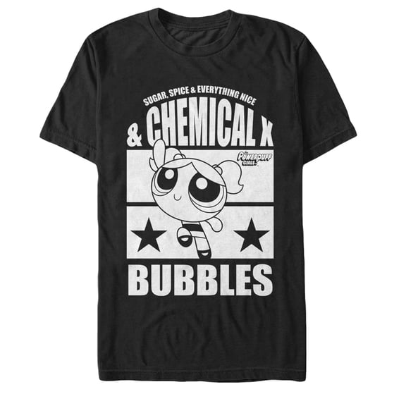 Men's The Powerpuff Girls Chemical X Bubbles Graphic Tee Black Small