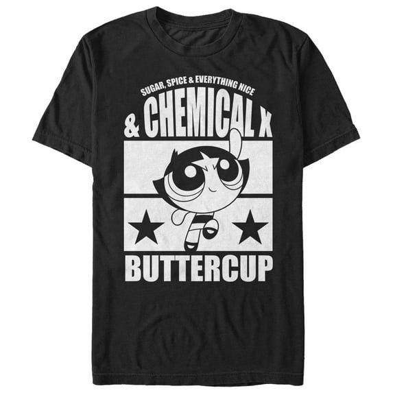 Men's The Powerpuff Girls Chemical X Buttercup Graphic Tee Black 3X Large