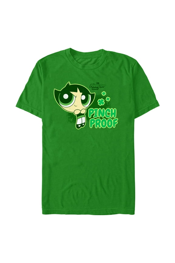 Men's The Powerpuff Girls Pinch Proof Buttercup  Graphic Tee Kelly Green Medium