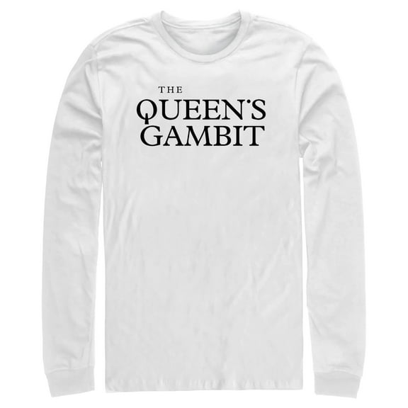 Men's The Queen's Gambit White Logo  Long Sleeve Shirt White Large