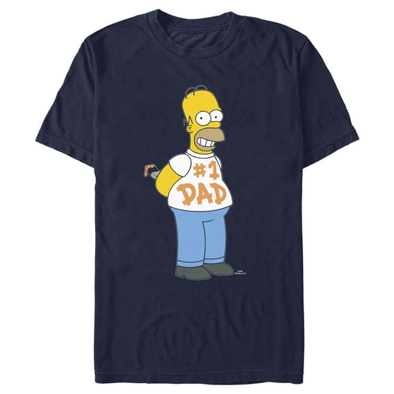 Men's The Simpsons #1 Dad Homer Graphic Tee Navy Blue Large