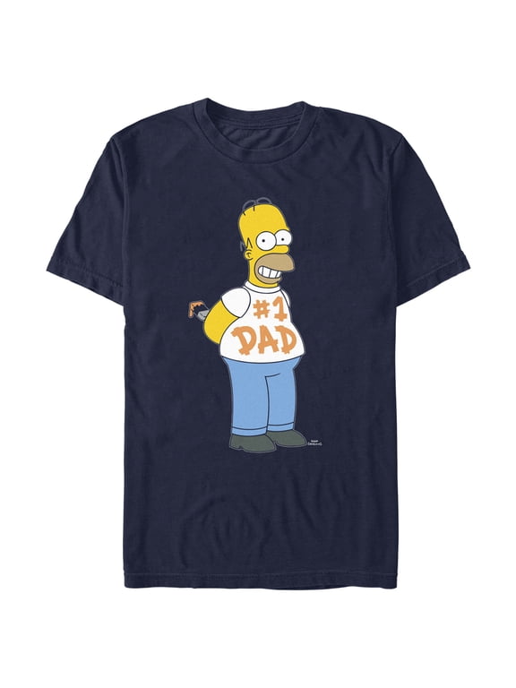 Men's The Simpsons #1 Dad Homer Graphic Tee Navy Blue Large