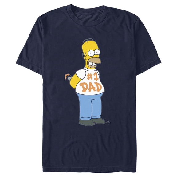 Men's The Simpsons #1 Dad Homer Graphic Tee Navy Blue X Large
