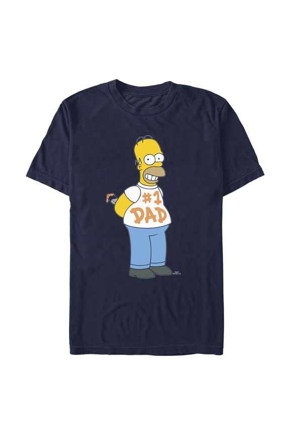 Men's The Simpsons #1 Dad Homer Graphic Tee Navy Blue X Large
