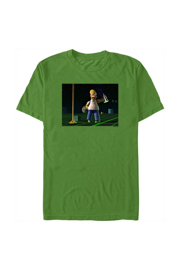 Men's The Simpsons 3D Homer Graphic Tee Kelly Green Medium