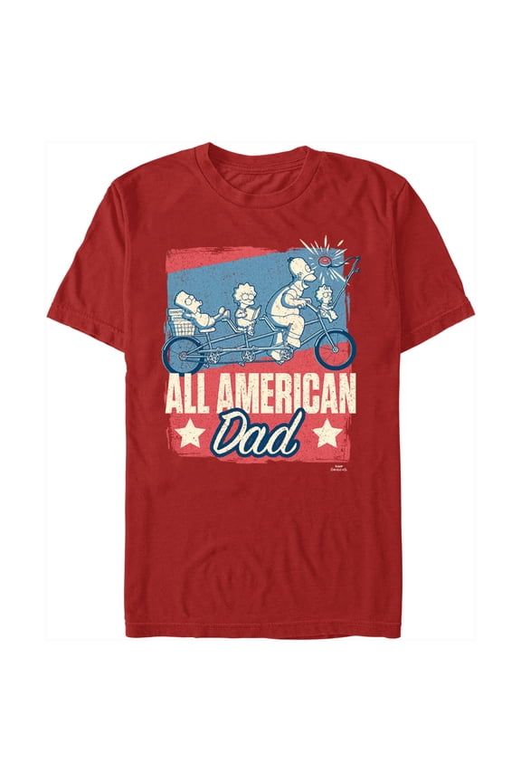 Men's The Simpsons All American Dad Graphic Tee Red Large