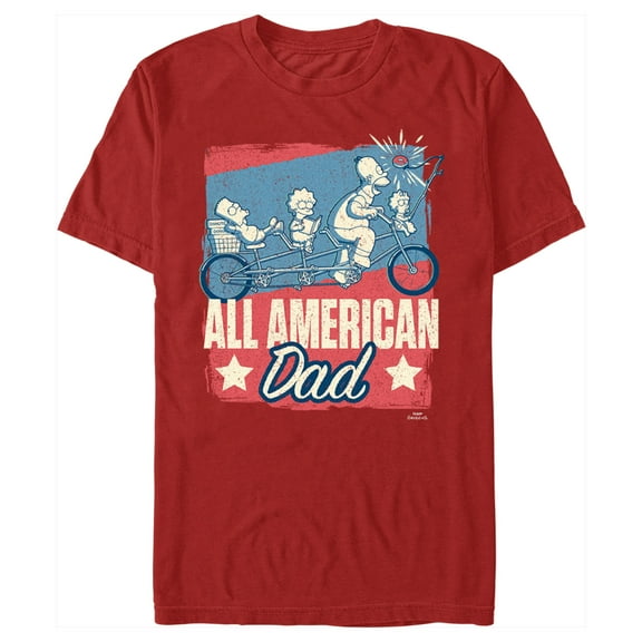 Men's The Simpsons All American Dad Graphic Tee Red X Large