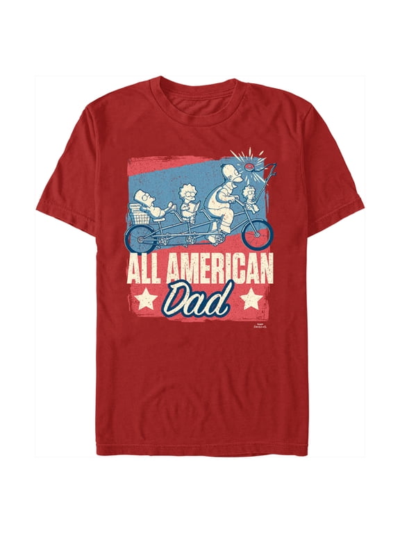 Men's The Simpsons All American Dad Graphic Tee Red X Large