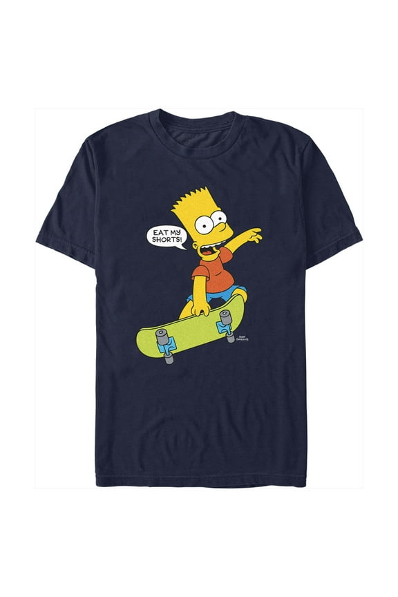 Men's The Simpsons Bart Eat My Shorts Graphic Tee Navy Blue 3X Large