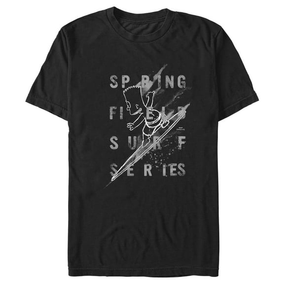 Men's The Simpsons Bart Springfield Surf Series  Graphic Tee Black X Large