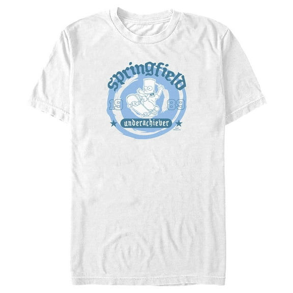 Men's The Simpsons Bart Springfield Underachiever Graphic Tee White 2X Large