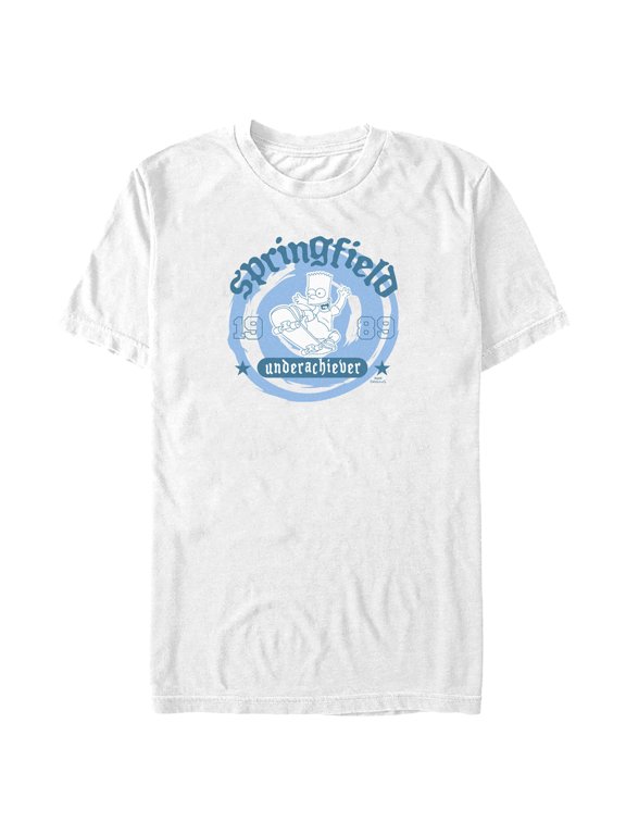 Men's The Simpsons Bart Springfield Underachiever Graphic Tee White Large
