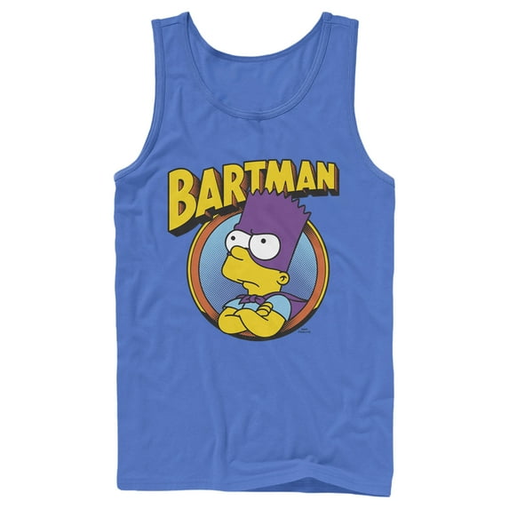 Men's The Simpsons Bartman Tank Top Royal Blue Small