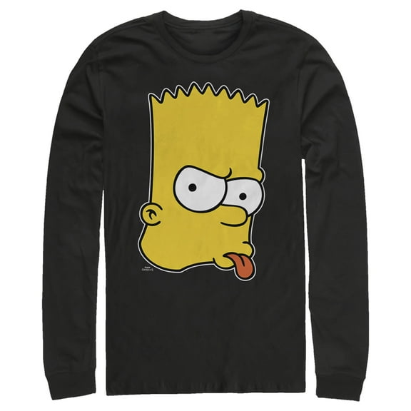 Men's The Simpsons Brat Bart  Long Sleeve Shirt Black Large