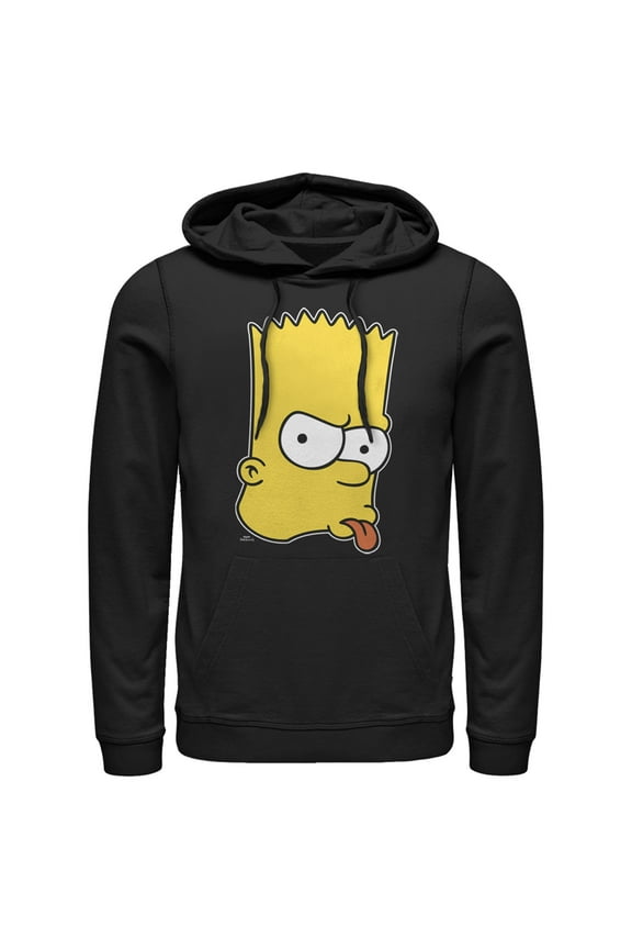 Men's The Simpsons Brat Bart  Pull Over Hoodie Black Large