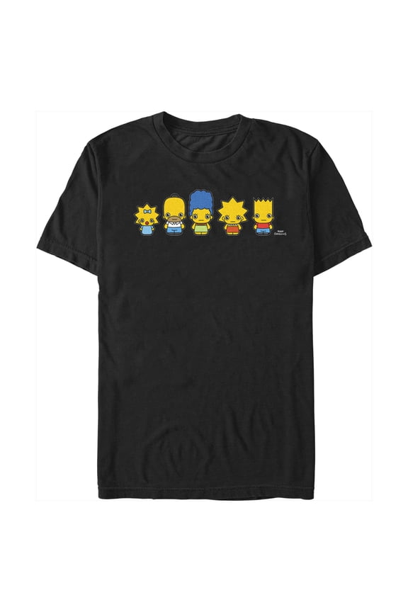Men's The Simpsons Chibi Family Graphic Tee Black 3X Large