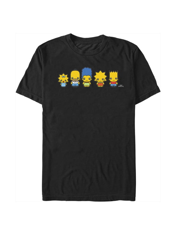 Men's The Simpsons Chibi Family Graphic Tee Black Medium