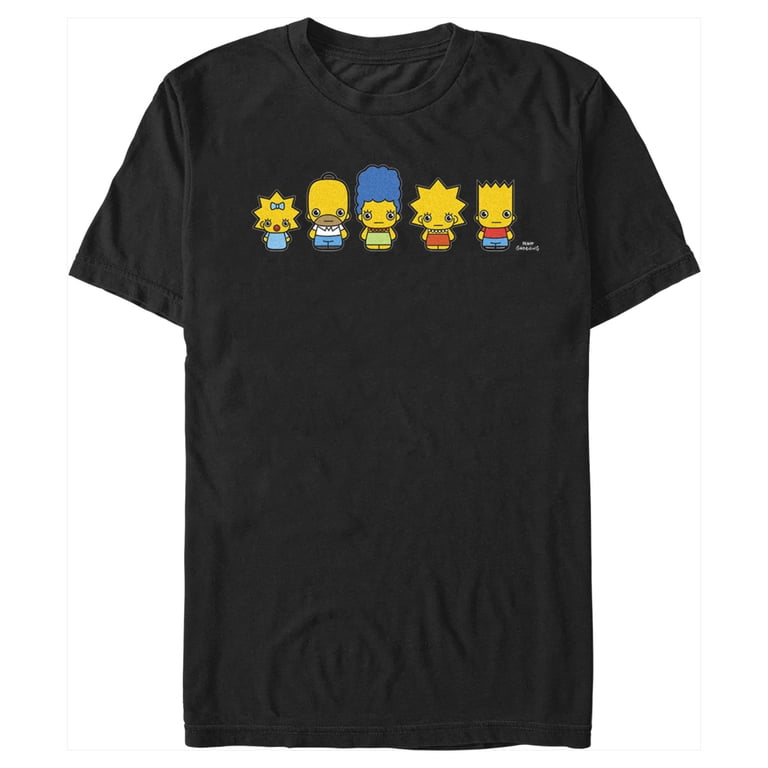 Men's The Simpsons Chibi Family Graphic Tee Black Small - Walmart.com