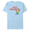 thumbnail image 1 of Men's The Simpsons Christmas Bart Not Naughty  Graphic Tee Light Blue Large, 1 of 4