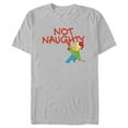 thumbnail image 1 of Men's The Simpsons Christmas Bart Not Naughty  Graphic Tee Silver 3X Large, 1 of 4