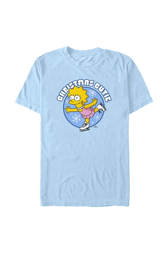 Men's The Simpsons Christmas Cutie Lisa Graphic Tee Light Blue Medium