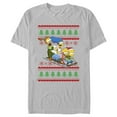 thumbnail image 1 of Men's The Simpsons Christmas Family Sledding Adventure Graphic Tee Silver Medium, 1 of 9