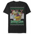 thumbnail image 1 of Men's The Simpsons Christmas Homer Holiday Cheer Sweater Print  Graphic Tee Black X Large, 1 of 5
