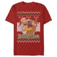 thumbnail image 1 of Men's The Simpsons Christmas Homer Holiday Cheer Sweater Print  Graphic Tee Red Medium, 1 of 5