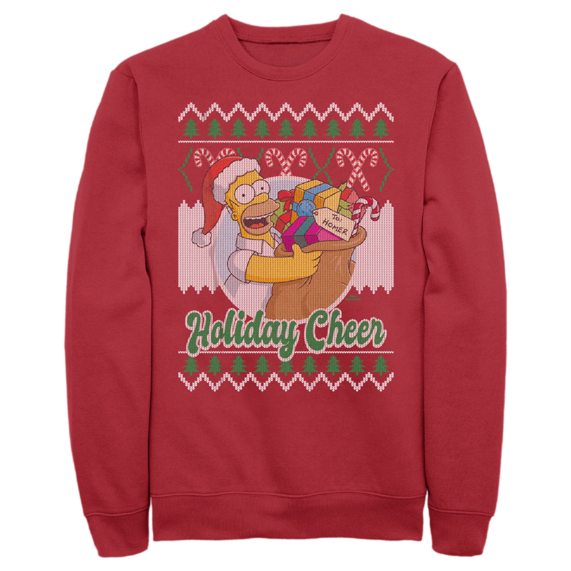 Men's The Simpsons Christmas Homer Holiday Cheer Sweater Print