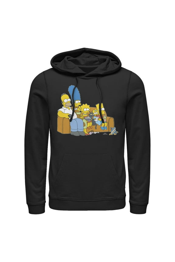 Men's The Simpsons Classic Family Couch Pull Over Hoodie Black Small