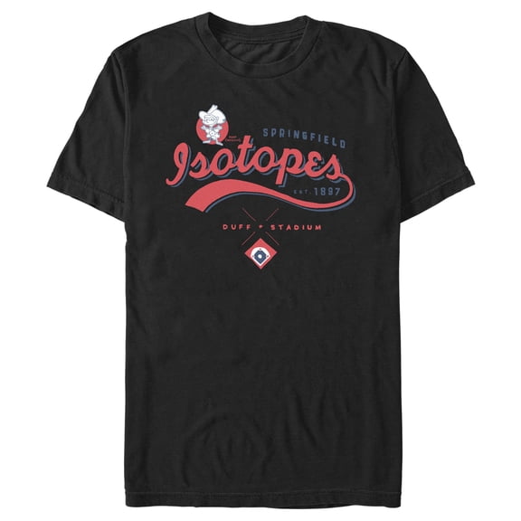 Men's The Simpsons Classic Springfield Isotopes Logo Graphic Tee Black Medium